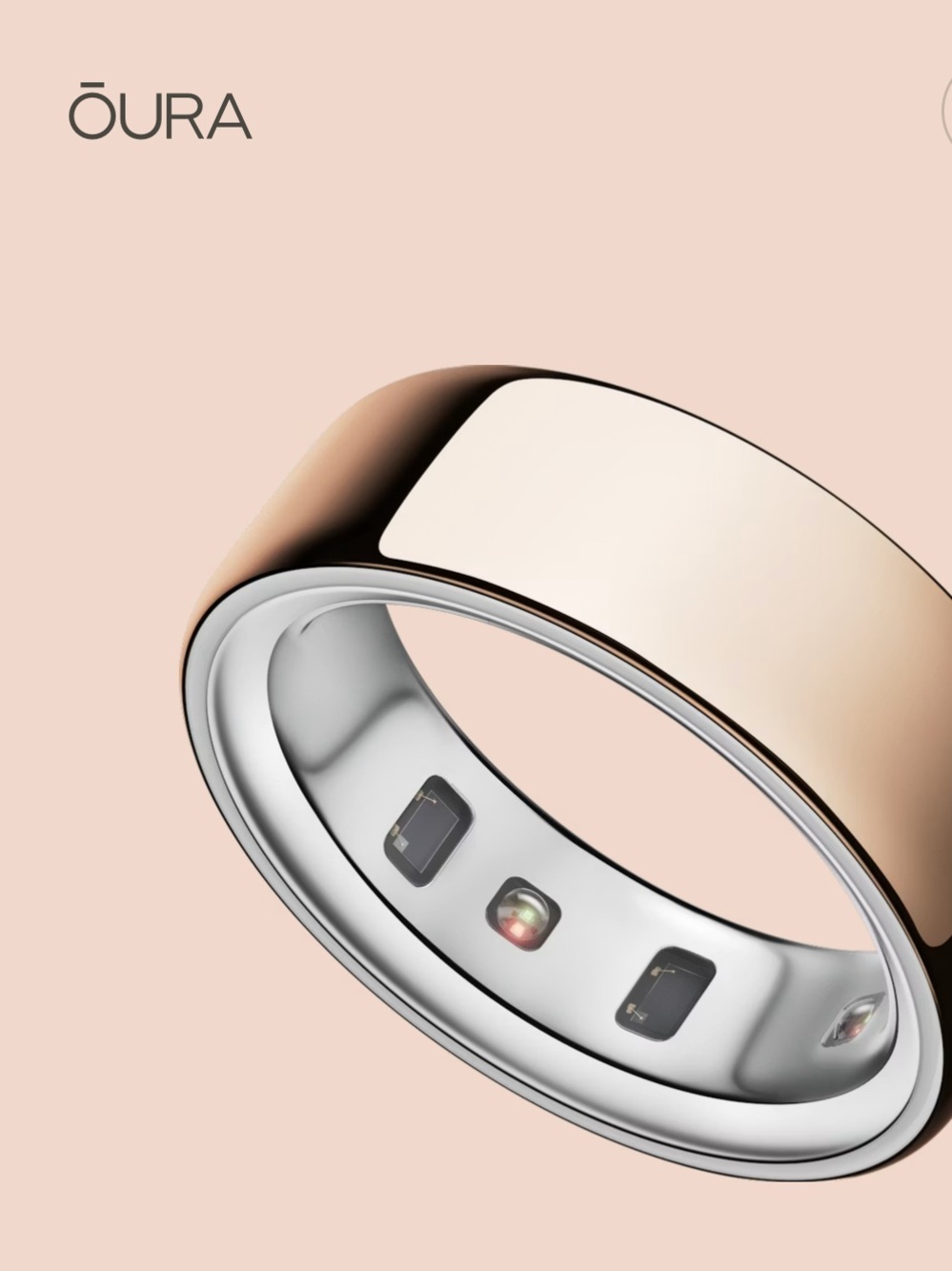 Oura Ring (Rose Gold Exterior, Silver Interior)